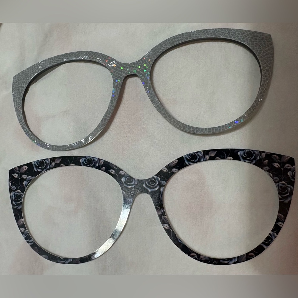 Pair Eyewear Zuri topper Gray, printable maker rose print both new